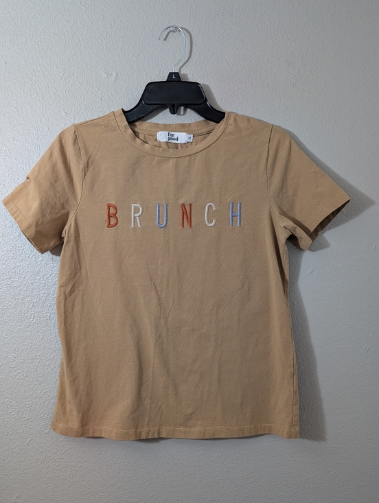 for good Tops - BRUNCH Embroidered Beige Tee